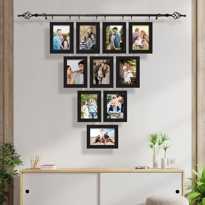 Art Street Set of 10 Customized Chandelier Photo Frame For Wall Decoration With Hanging Rod Size-5x7 Inches