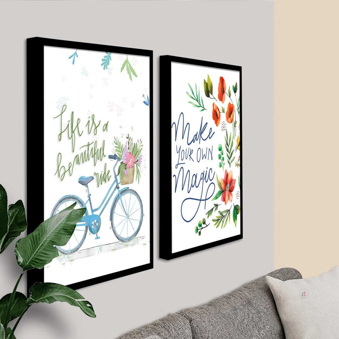 Motivational Art Prints Beautiful Ride Travel Quotes Wall Art for ...