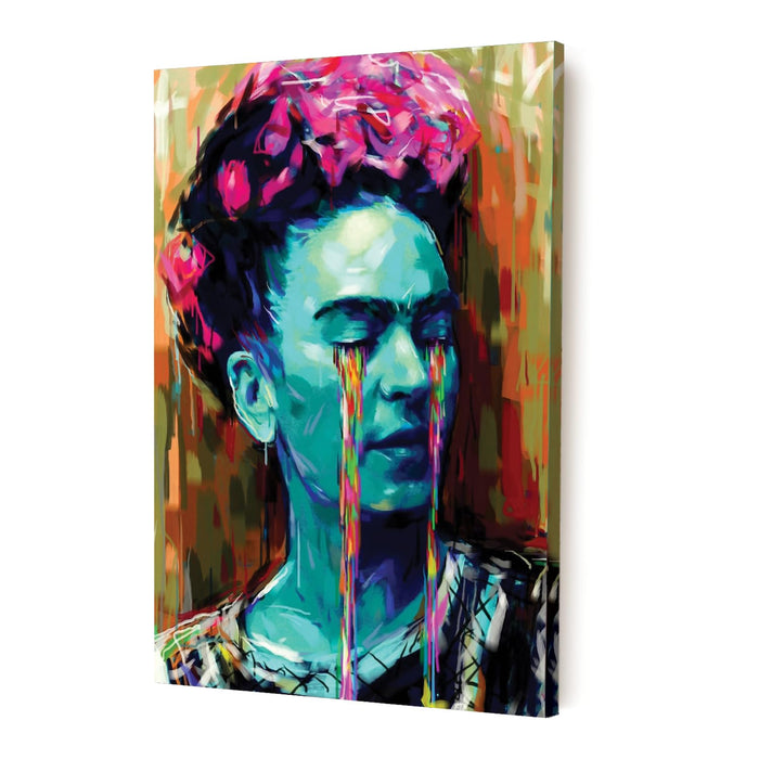 Art Street Stretched On Frame Canvas Painting Crying Girl Art For Wall Décor (Size: 16x22 Inch)