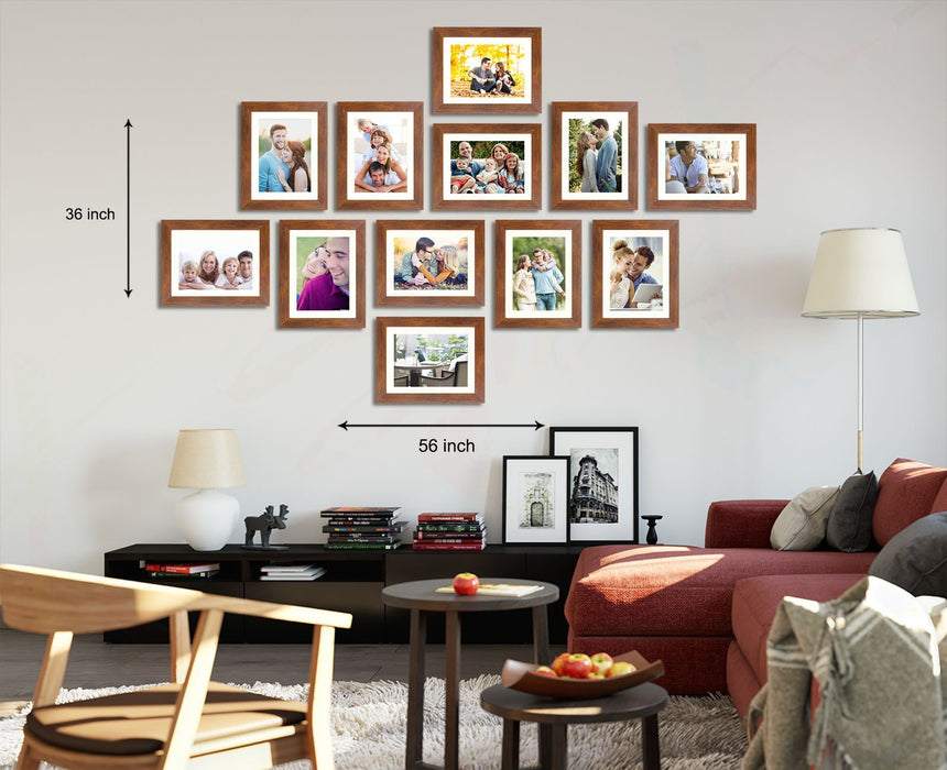Art Street Glorious Set Of 12 Individual Wall Photo Frame - Brown 6x8 inches