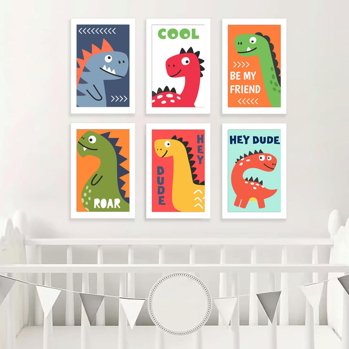 Art Street Cool Be my friend Animals Art Print for Kids Room Decoration (Set of 6, 8.9x12.8 Inch, A4)