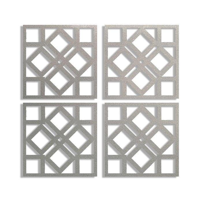 Abstract Design Ornaments, Decorative Wall Art, MDF Square 3D Jharokha Jali for Home Décor, (8x8 Inch)