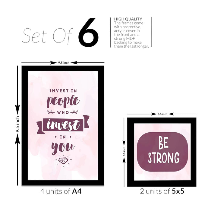 Art Street Motivational Quotes Life is the Best Teacher Art Prints (Set Of 6, 5x5, (A4) 8x12 Inch)