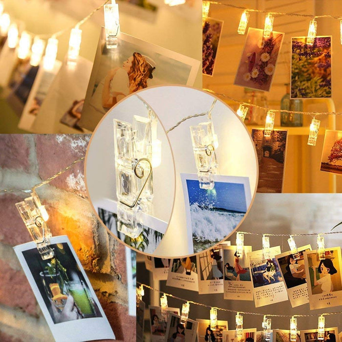 24 LED Photo Clips String Lights Photos Pictures and Home