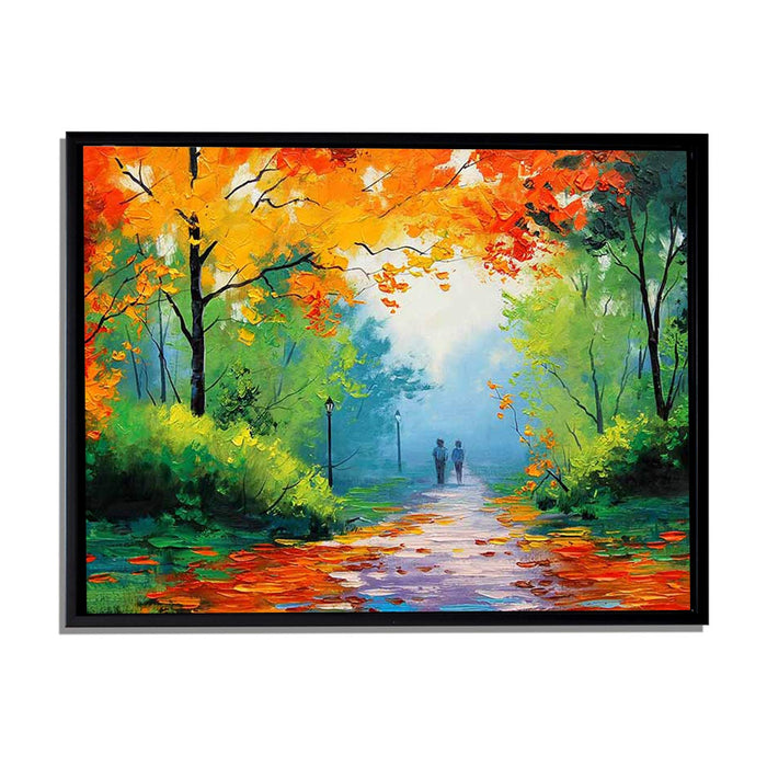 Amidst The Autumn Art Print,Landscape Canvas Painting ( Size 18 x 22 ...