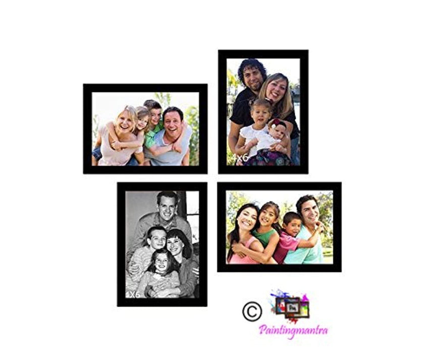 Wall Collage Photo Frame Timeline (Black, Set of 4 Wall Photo Frames) Size 4"x6"