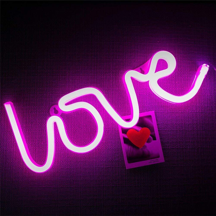 New Love Battery Night Light For Home Decor, Color - Pink