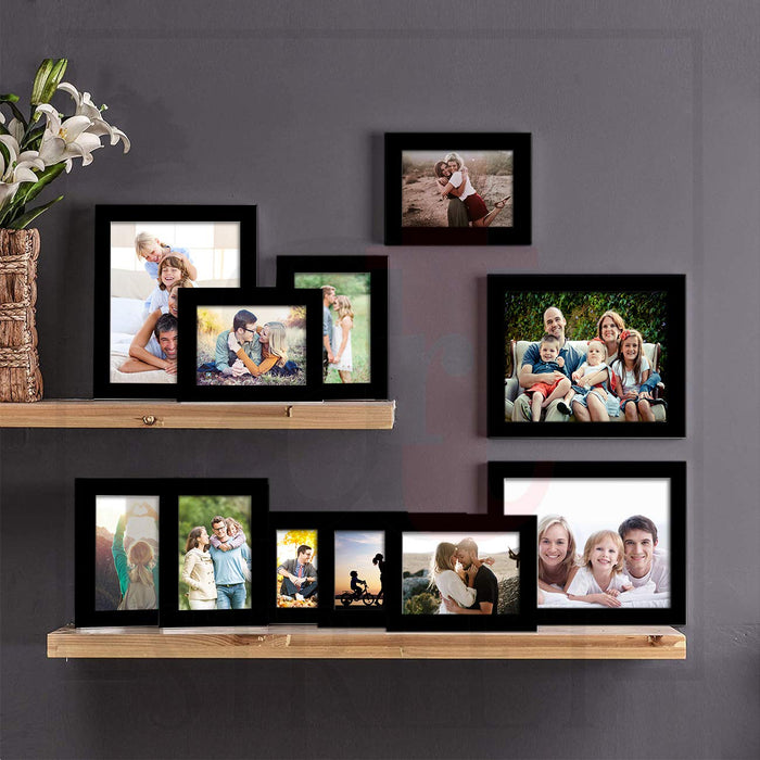 Art Street Photo Frame For Wall Set of 11 Black Picture Frame For Home and Office Decoration -Size -8x10, 5x7 Inches Black Set of 11