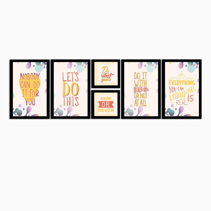 Art Street Motivational Quotes Lets Do This Art Prints (Set Of 6, 5x5, (A4) 8x12 Inch)