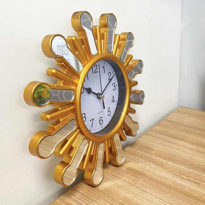 Art Street Antique Design Aesthetic Premium Retro Clock Design Unique Wall Hangings (Gold, 25 X 25 Cm)