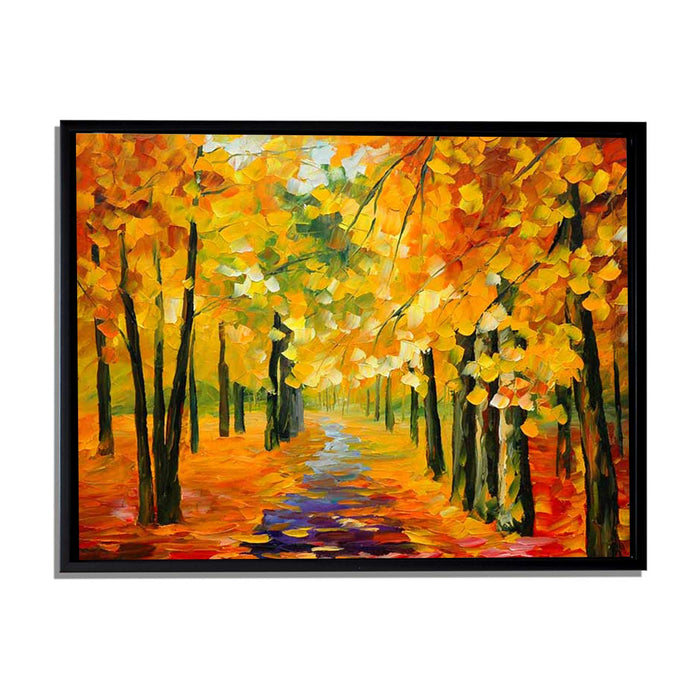 Art Street Forest in Fall Landscape Canvas Painting