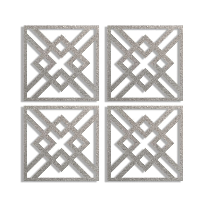Abstract Design Ornaments, Decorative Wall Art, MDF Square 3D Jharokha Jali for Home Décor (8x8 Inch)