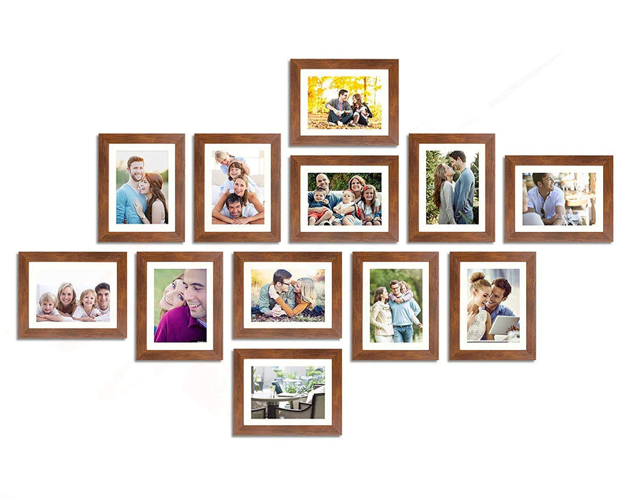 Art Street Set of 12 Wall Photo Frame, Picture Frame for Home Decor For Decoration. (Brown)