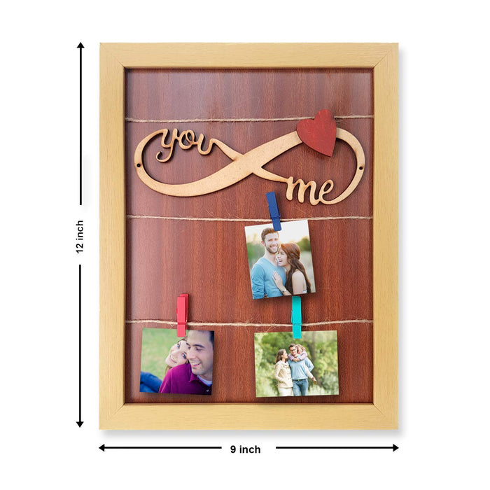 Art Street Valentine Gift Wall Photo Frame With Photo Clip- 9X12 Inches