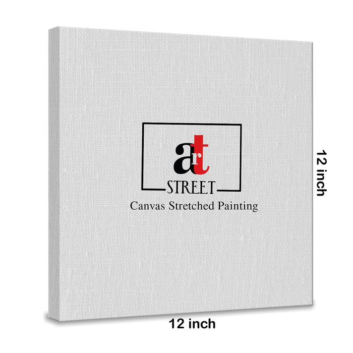 Art Street Stretched Canvas Painting Abstract White Floral for Living Room (Set of 3, Size: 12x12 Inch)