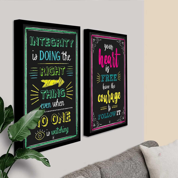 Motivational Art Prints Your Heart is Free Wall Art for Home Décor for Home, Wall Decor & Living Room Decoration (Set of 2, 17.5" x 12.5" )