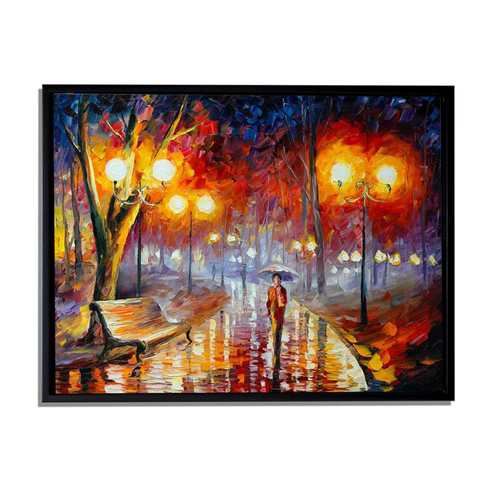 Art Street A Walk in The Rain Art Print,Landscape Canvas Painting