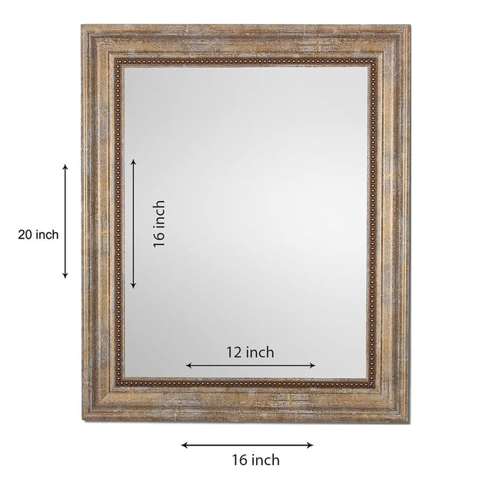Art Street Mirror for Wall Modern Finish Mirror for Bathroom and Living Room, Beige-Color, Inner Size 12 x 16 Inch, Outer Size 16 x 20 Inch