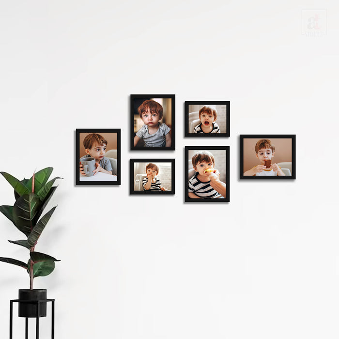 Art Street Collage Wall Photo Frame For Home Decoration - Set Of 6 (6x8-2 Pcs, 8x10-4 Pcs)