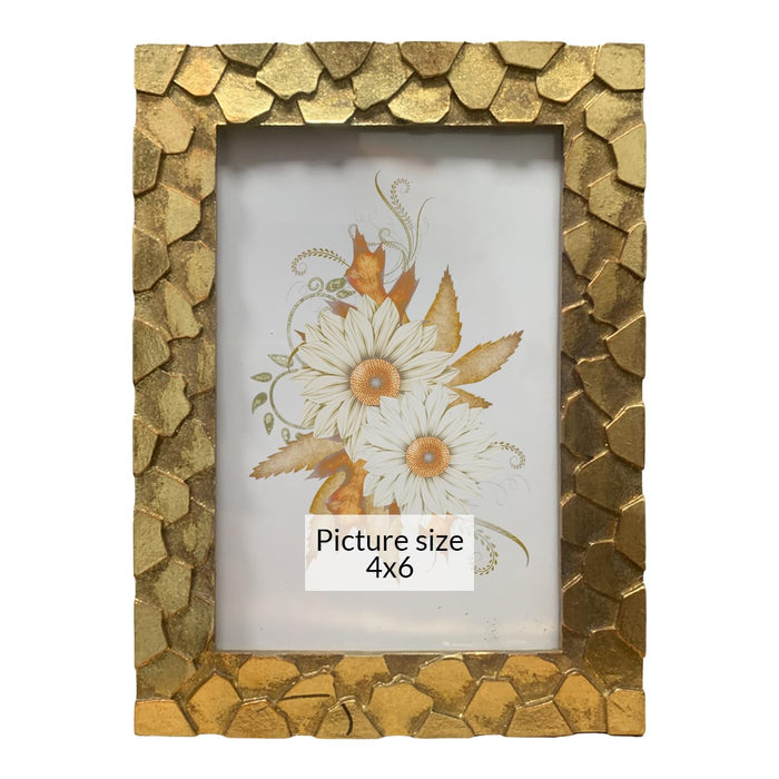 Art Street Table Photo Frame Rectangle Shape Golden Photoframe Tabletop Picture Frame - 4x6 inch