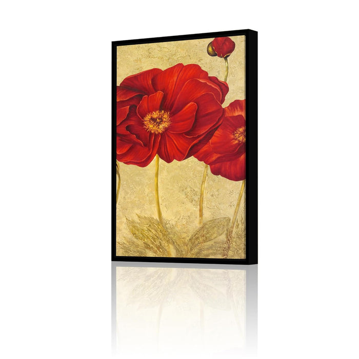 Art Street Canvas Painting Floral Retro Poppy Decorative Wall Art For Living Room (Size:23x35 Inch)