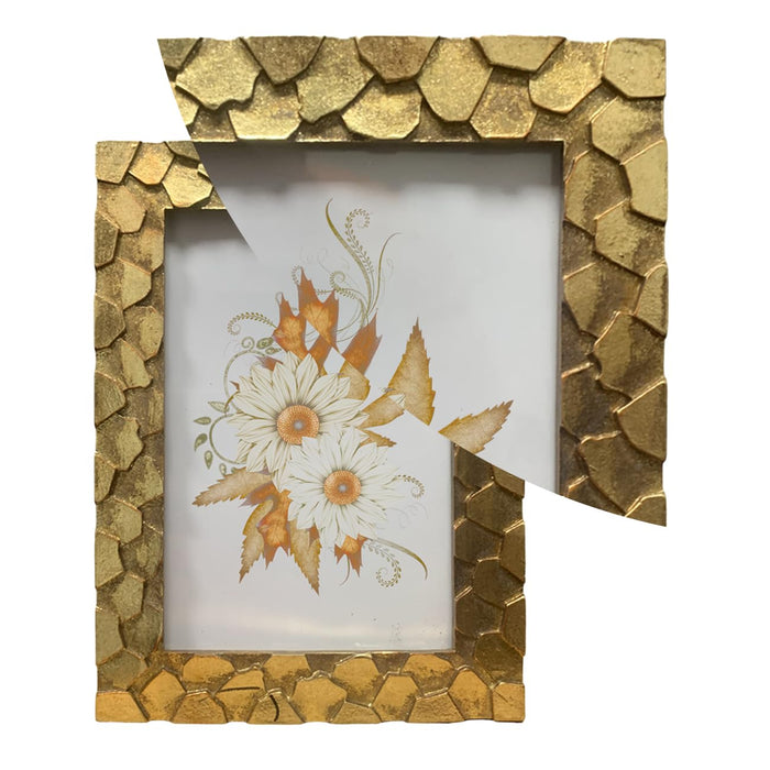 Art Street Table Photo Frame Rectangle Shape Golden Photoframe Tabletop Picture Frame - 4x6 inch
