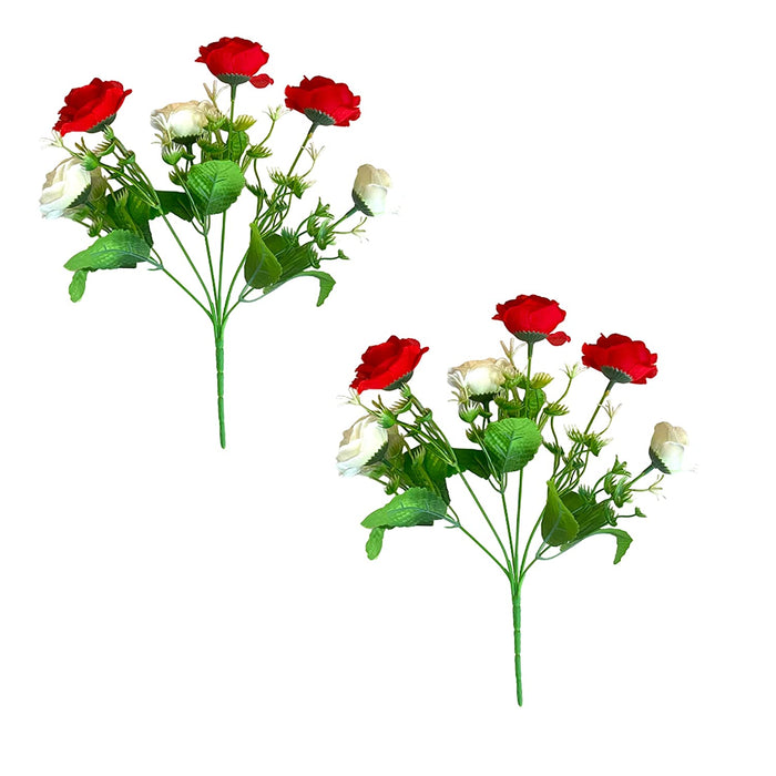 Artificial Flower Bunch Rose Silk 6 Head Flower, Flowers for Home, Bedroom, Living Room & Office Decoration