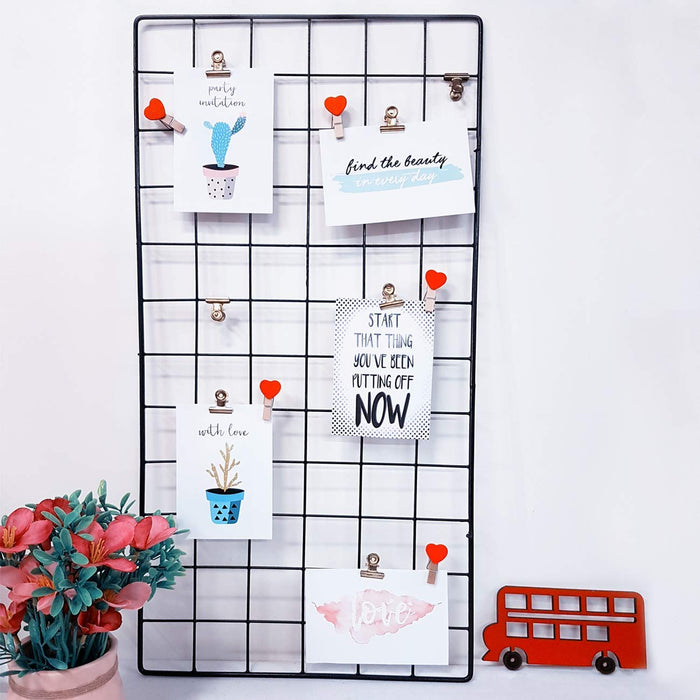 DIY Metal Photo Grid Wall for Photo Hanging