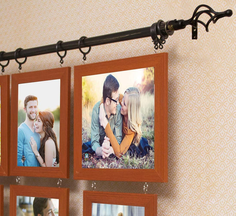 Art Street Set of 6 Home Décor Claasy & Trendy Hanging Collage Chandelier Wooden Photo Frame - Brown