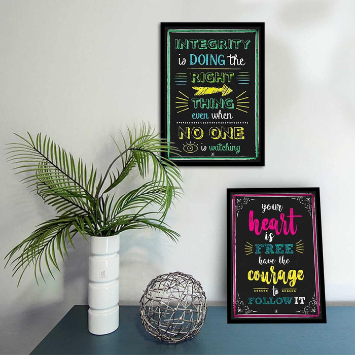 Motivational Art Prints Your Heart is Free Wall Art for Home Décor for Home, Wall Decor & Living Room Decoration (Set of 2, 17.5" x 12.5" )