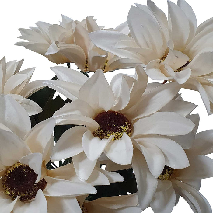 Artificial Beige Sunflower Bunch for Decorating a Wedding, Home Garden, Office (Size - 18.5 x 9.5 Inch)