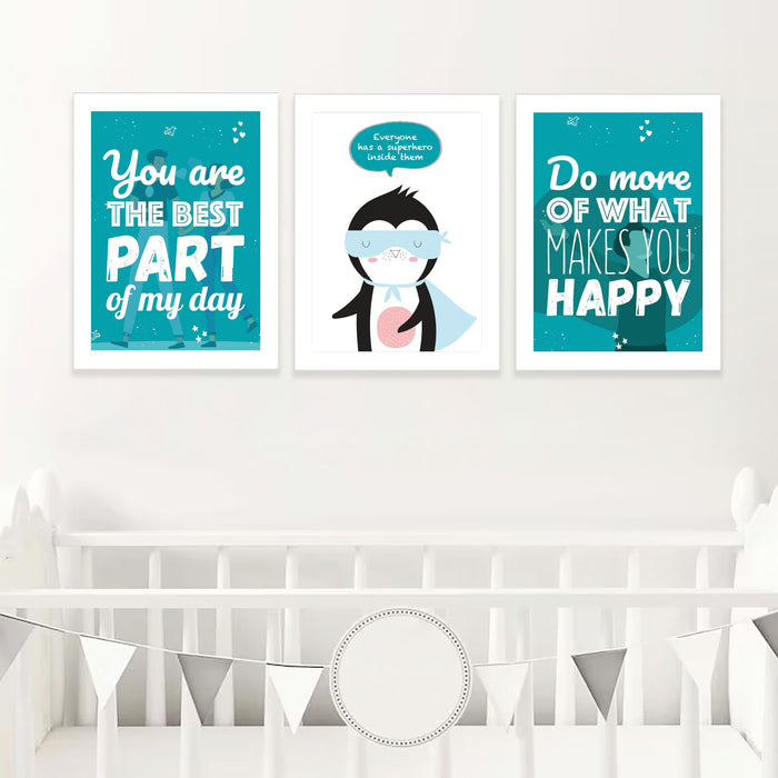Art Street You Are the Best Part Of My Day Animal Walls Art Print for Kids Room Decoration (Set of 3, 12.7x17.5 Inch, A3)