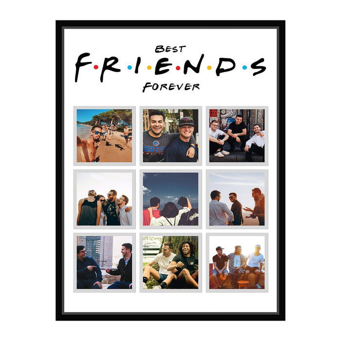 SNAP ART Personalized Gift Friendship day Canvas BEST FRIEND FOREVER Gift for Friends Customized Gift (13x17 Inches, Golden)