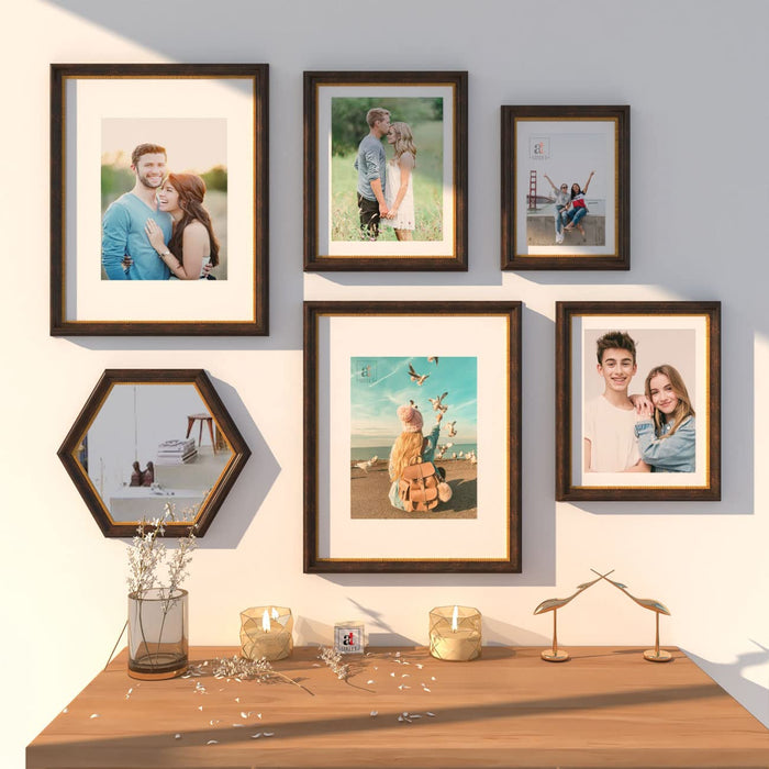 Art Street Set of 6 Wall Photo frames for Home Décor 3D-Timeline (11x14, 6x8, 8x10, 10 Inchs, )