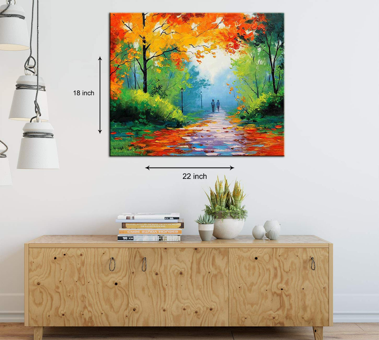 Amidst The Autumn Art Print,Landscape Canvas Painting ( Size 18 x 22 ...