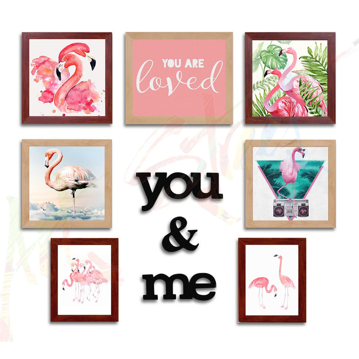 Painting Mantra Art Street You and Me Individual Acrylic Photo Frame (Mix Size) with MDF Plaque - Set of 7