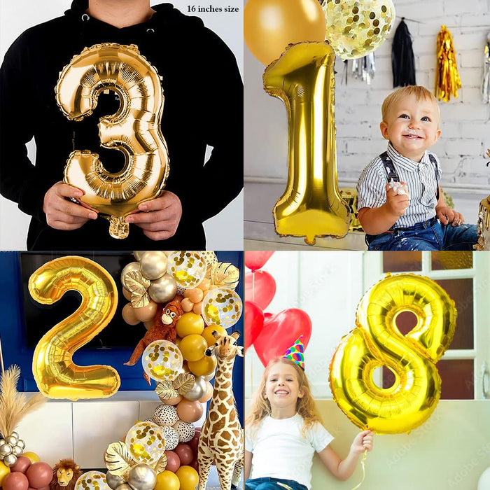 Art Street Gold 0 Balloon 16-inch Birthday Foil 0 Number Helium Balloons Party Decoration Golden Pack of 1 | 0 Year No. Balloons Birthday/Anniversary