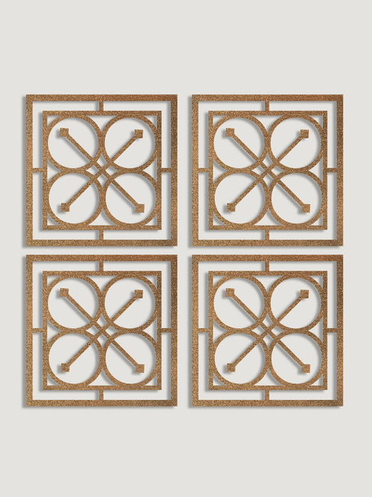 Modern Abstract Flower Design Ornaments, Decorative Wall Art, MDF Square 3D Jharokha Jali for  Home Decor (8x8 Inch)