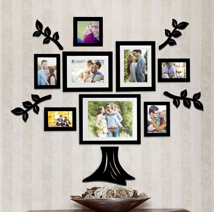 8 Individual Family Tree Wall Photo Frame With MDF Plaque ( 1 Trunk, 4 Leafs) (Sizes 4" x 6", 5" x 5", 5" x 7", 6" x 8", 8" x 10" )