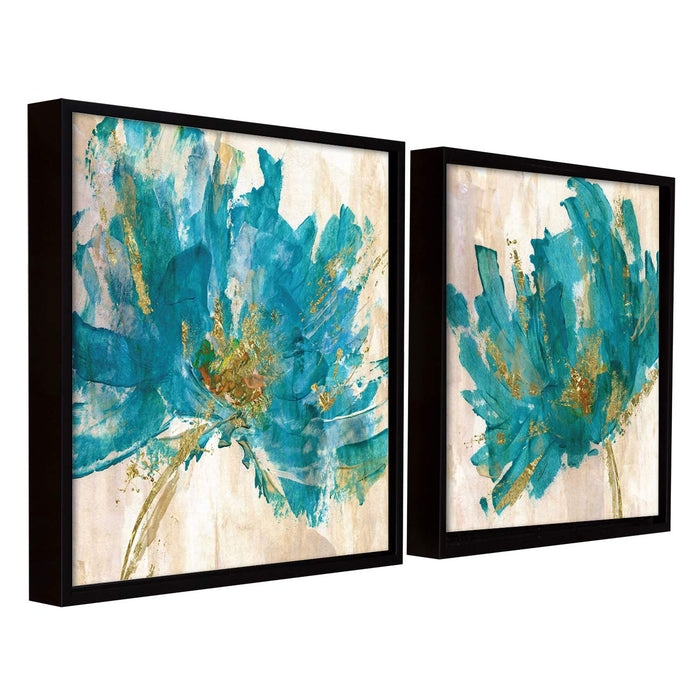 Floral Art Theme Set of 2 Framed Canvas