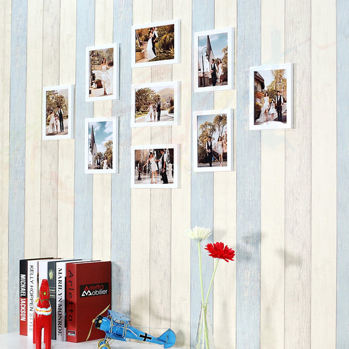Parallel Set of 9 Individual White Wall Photo Frame