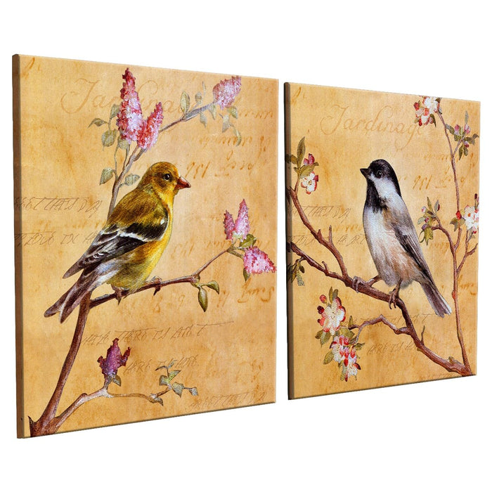 Art Street Decorative Blooming Flower Stretch Canvas Painting for Home Décor (Set of 2, 12 X 12 Inches)