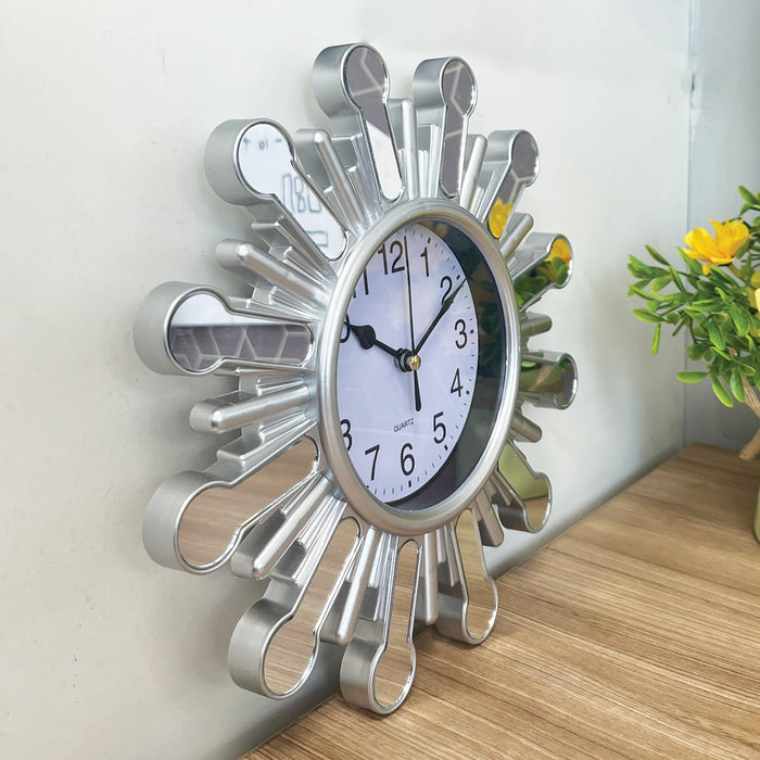 Art Street Stylish Modern Aesthetic Premium Retro Clock Design Unique Wall Hangings (Silver, 25 X 25 Cm)