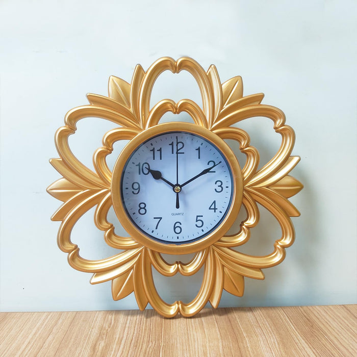 Art Street Antique Design Decorative Wall Clock for Home, Aesthetic Premium Retro Clock Design Unique Wall Hangings (Gold, 25 X 25 Cm)