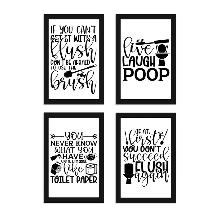 Art Street Live Laugh Poop Walls Art Print for Kids Room Decoration (Set of 4, 8.9x12.8 Inch, A4)