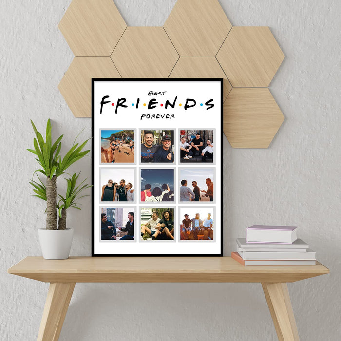 SNAP ART Personalized Gift Friendship day Canvas BEST FRIEND FOREVER Gift for Friends Customized Gift (13x17 Inches, Golden)