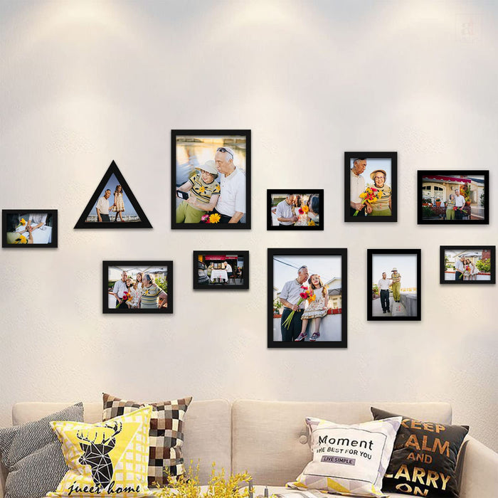 Art Street Collage Wall Photo Frame For Home Decoration - Set Of 11 (4x6-4 Pcs, 5x7-4 Pcs, 7X7-1 Pcs, 8x10-2 Pcs, Black)