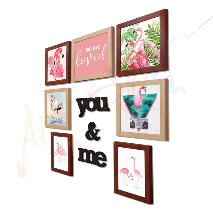 Painting Mantra Art Street You and Me Individual Acrylic Photo Frame (Mix Size) with MDF Plaque - Set of 7