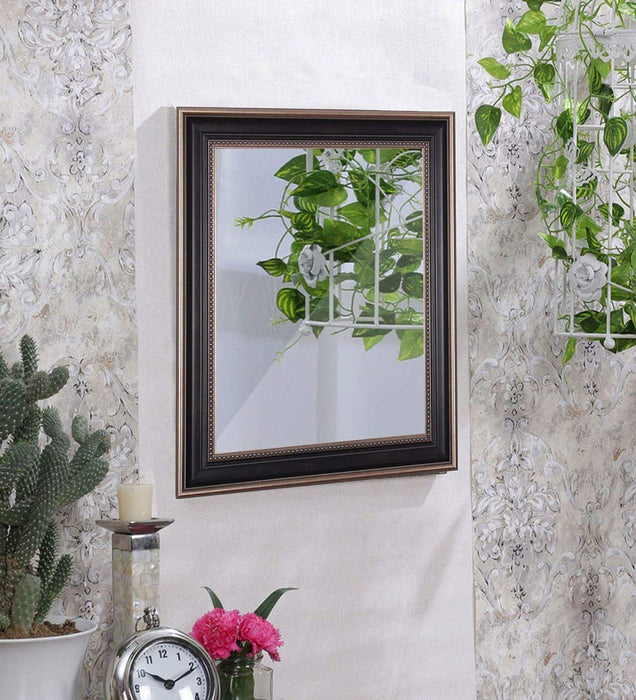 Art Street Wall Perl Decorative Wall Mirror Black Color Inner Size 12 x 18 inch, Outer Size 16 x 22 inch 16X22 Inchs