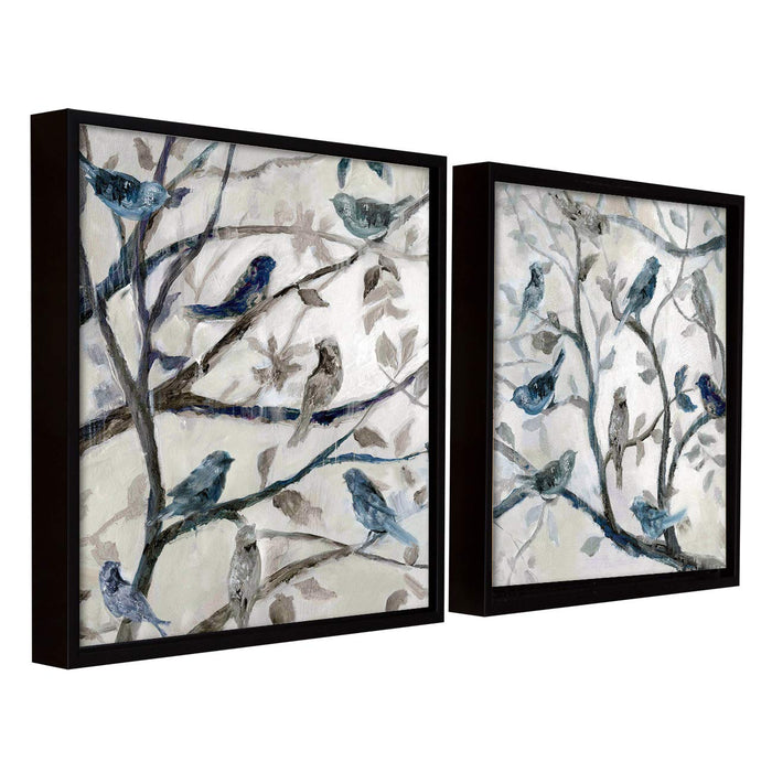 Bird Theme Set of 2 Framed Canvas
